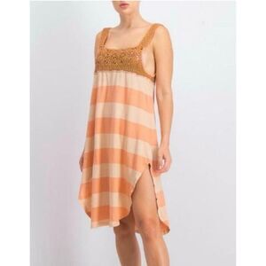 ❤️Free People Luca Crochet Stripe Boho Mini Dress